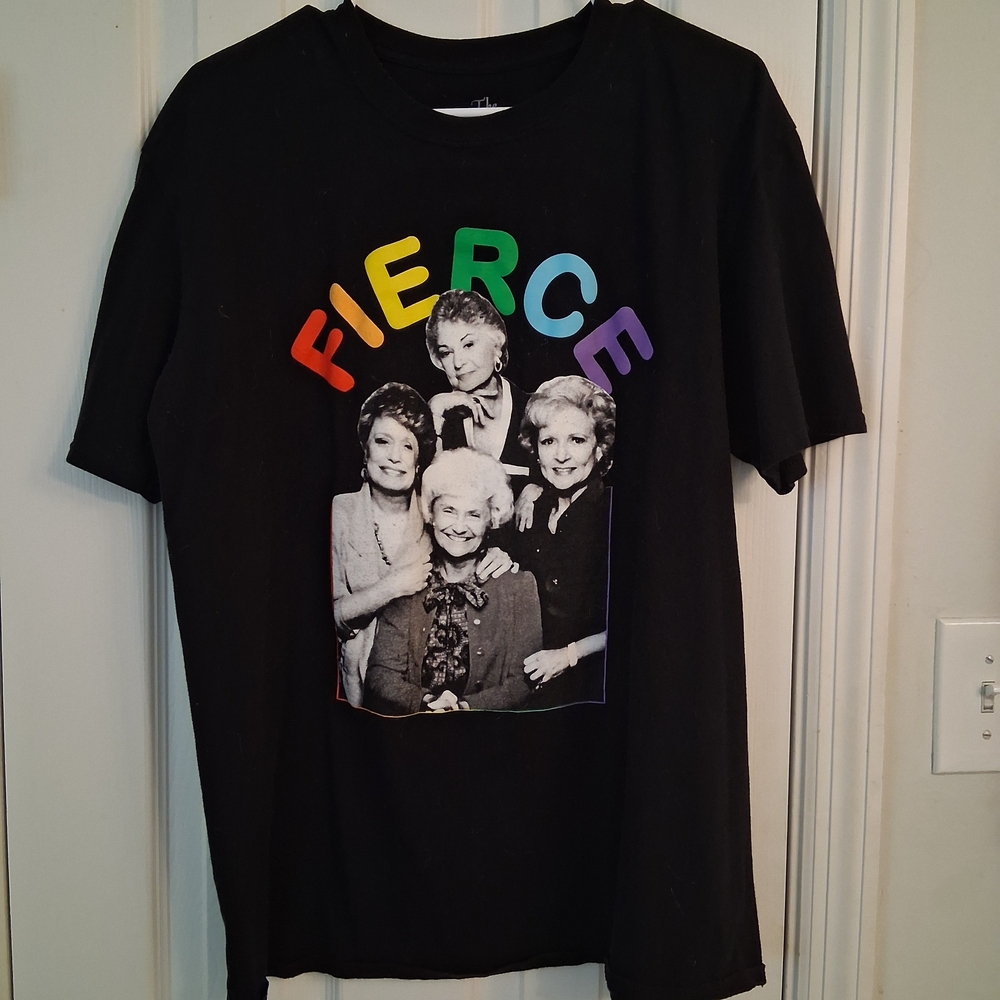 Black Graphic Tee with Colorful 'Fierce' Design